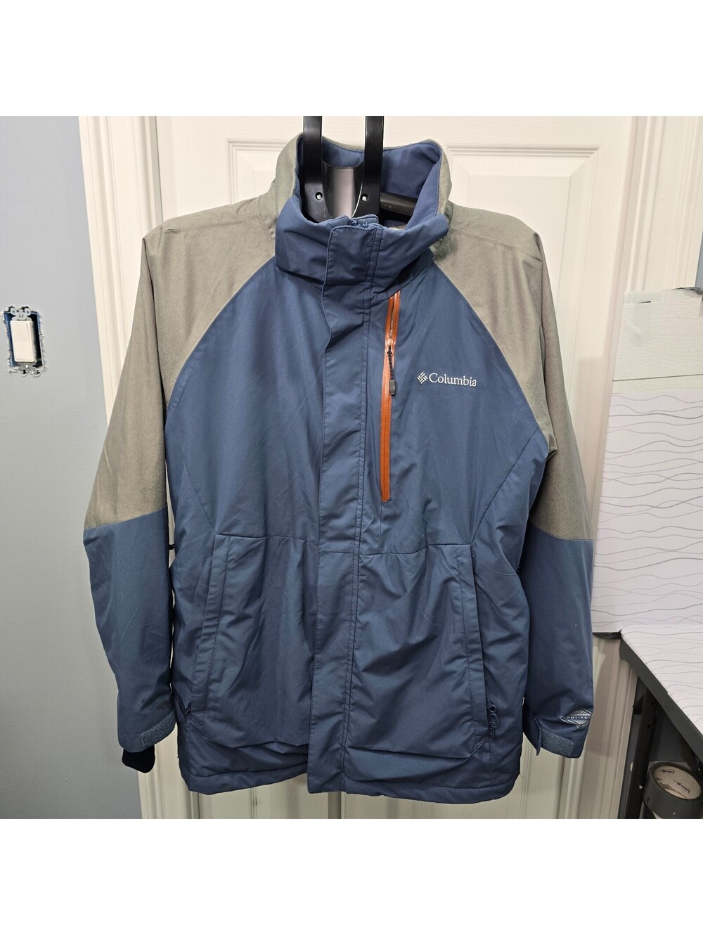 Chamarra Columbia Omni-Heat Ski Nieve Hombre L Azul Gris
